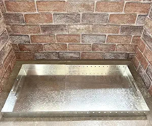 Hi Flame Fireplace Tray Expandable/Adjustable Ash Pan with Handles for Up to 30in Fire Place Grate-Nuts and Bolts Included Sliver Color (Rectangle Ash Pan)