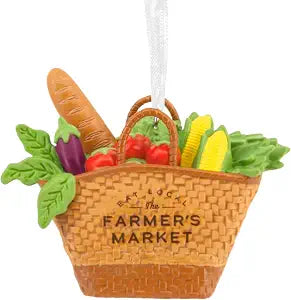 Hallmark Christmas Ornament, Farmer's Market Basket Ornament, Food Gifts