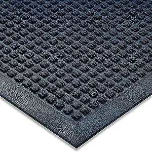 Ecomills Rubber Doormat, Large, 36" x 48", Blue, Large, Absorbent Indoor Outdoor, Stain Resistant, Rubber Non Slip Backing, Heavy Duty, Durable