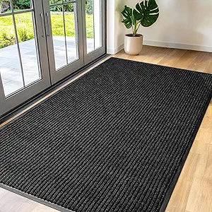 Large Door Mat 3' x 5' Charcoal, Heavy Duty Commercial Floor Mat, Industrial Floor Mat for High Traffic Areas, Or Business Entryway Nonslip Rubber Backing.