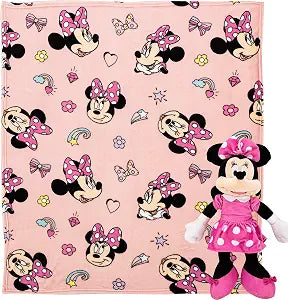 Northwest Minnie Mouse Favorite Things Character Hugger Pillow & Silk Touch Throw Blanket Set, 40" x 50"