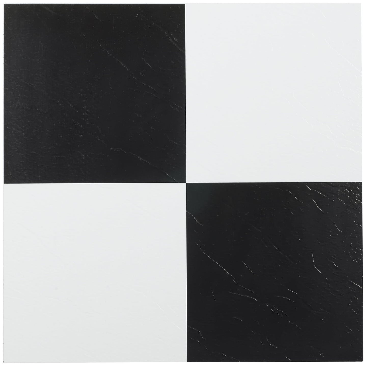 Achim Black and White Vinyl 12'' x 12'' Floor Tiles 20 sq ft Coverage Area, for Any Room 20 Piece