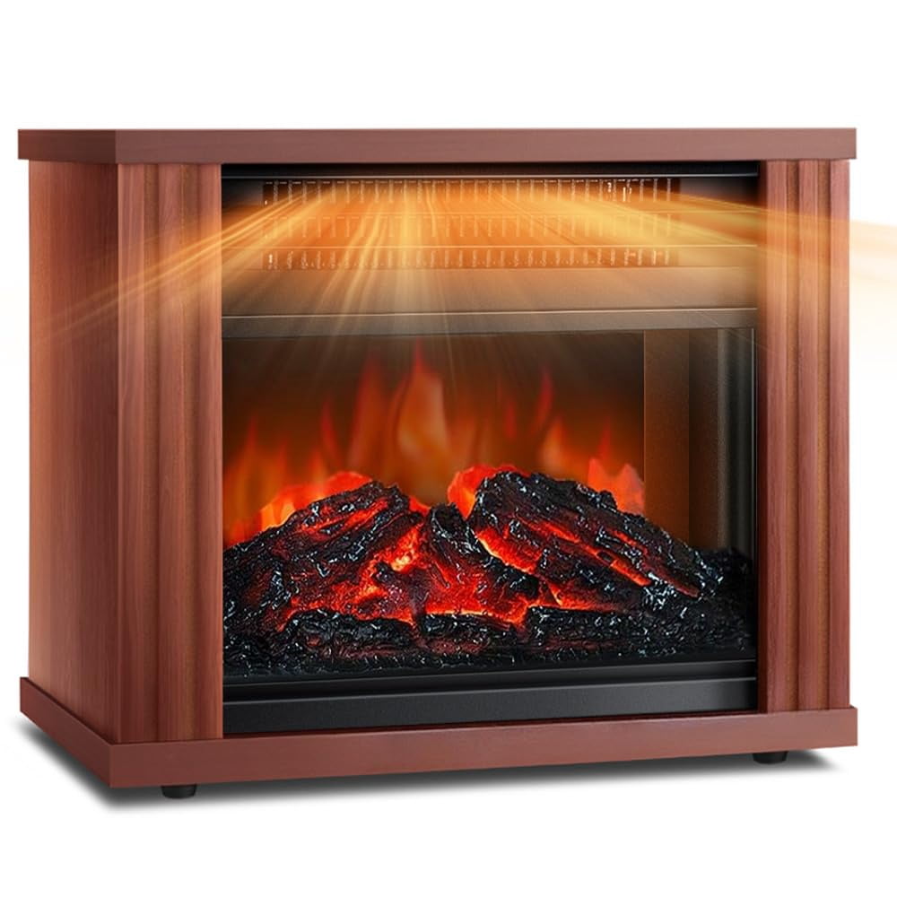 Airo Comfort Portable Electric Fireplace Heater 1500W Stove with 3D Realistic Dancing Flame Effect