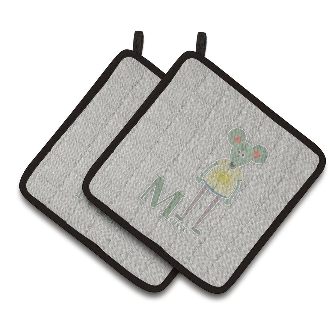 Alphabet M for Mouse Pair of Pot Holders