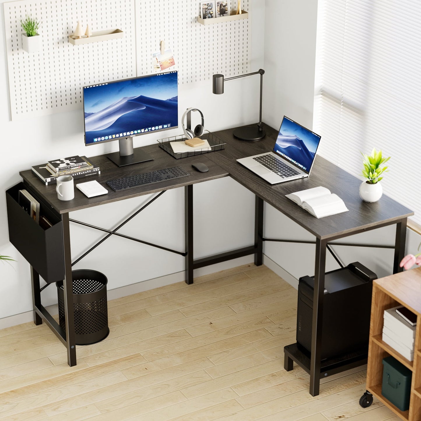 Alvantor 50 inch L Shaped Computer Desk with CPU Stand, Corner Gaming Desk for Home Office