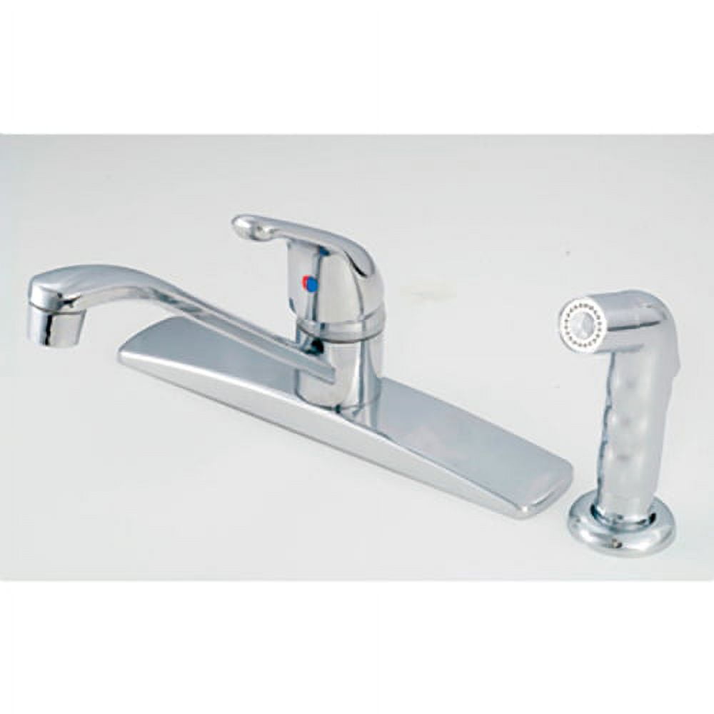 American Brass SL801F-4 Chrome Metal 8" Single Lever Kitchen Faucet with Sprayer