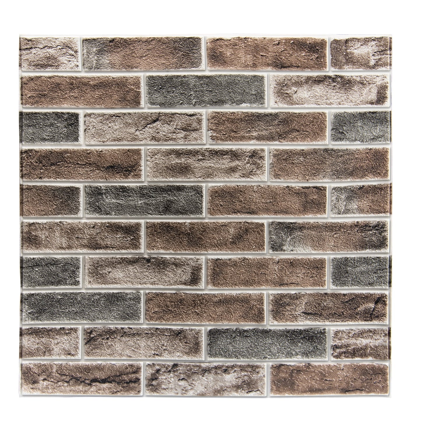 Art3d Paquete de 20 Paneles de Pared 3D de Ladrillo Sintético de 105 Pies Cuadrados, Despegar y Pegar en Papel Tapiz de Espuma Impermeable Autoadhesivo Gris Marrón