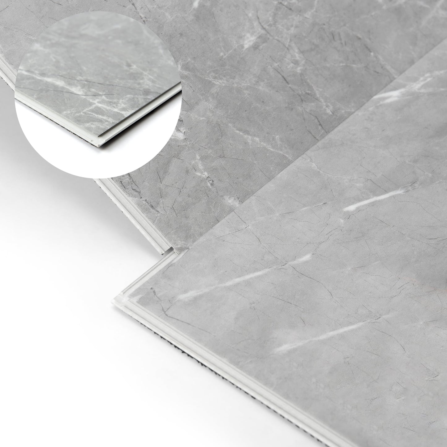Art3d 24''x12'' 12Pcs Click-Lock Luxury Vinyl Flooring Tile, Interlocking Waterproof SPC Rigid Core Marble Flooring Tile,24 Sq.ft,White Marble