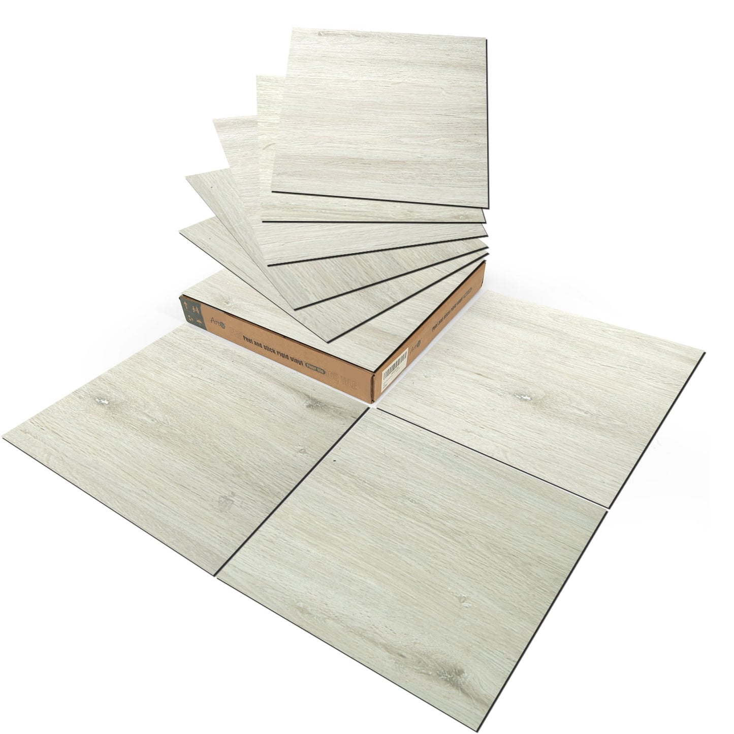 30 Pcs Peel and Stick Vinyl Floor Tiles ,12 x 12 inch, Self Adhesive Waterproof Flooring Tile for Kitchen, Dining Room, Bedroom, Cover 30 Sq. ft, Pale