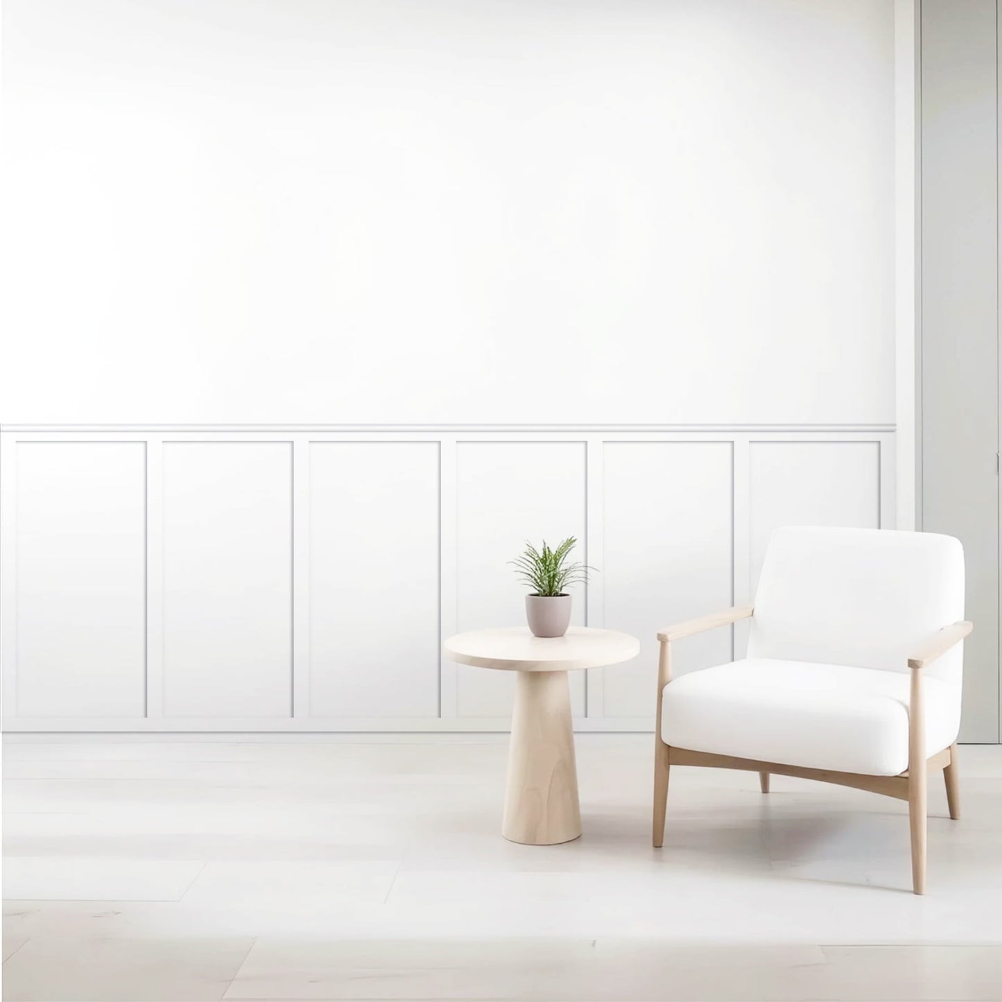Art3d Premade Wainscoting Panel Kit, White Primed Board & Batten Wall Décor,Paintable Polystyrene Molding Trim for Accent Wall for Living Room, Bedroom & Kitchen
