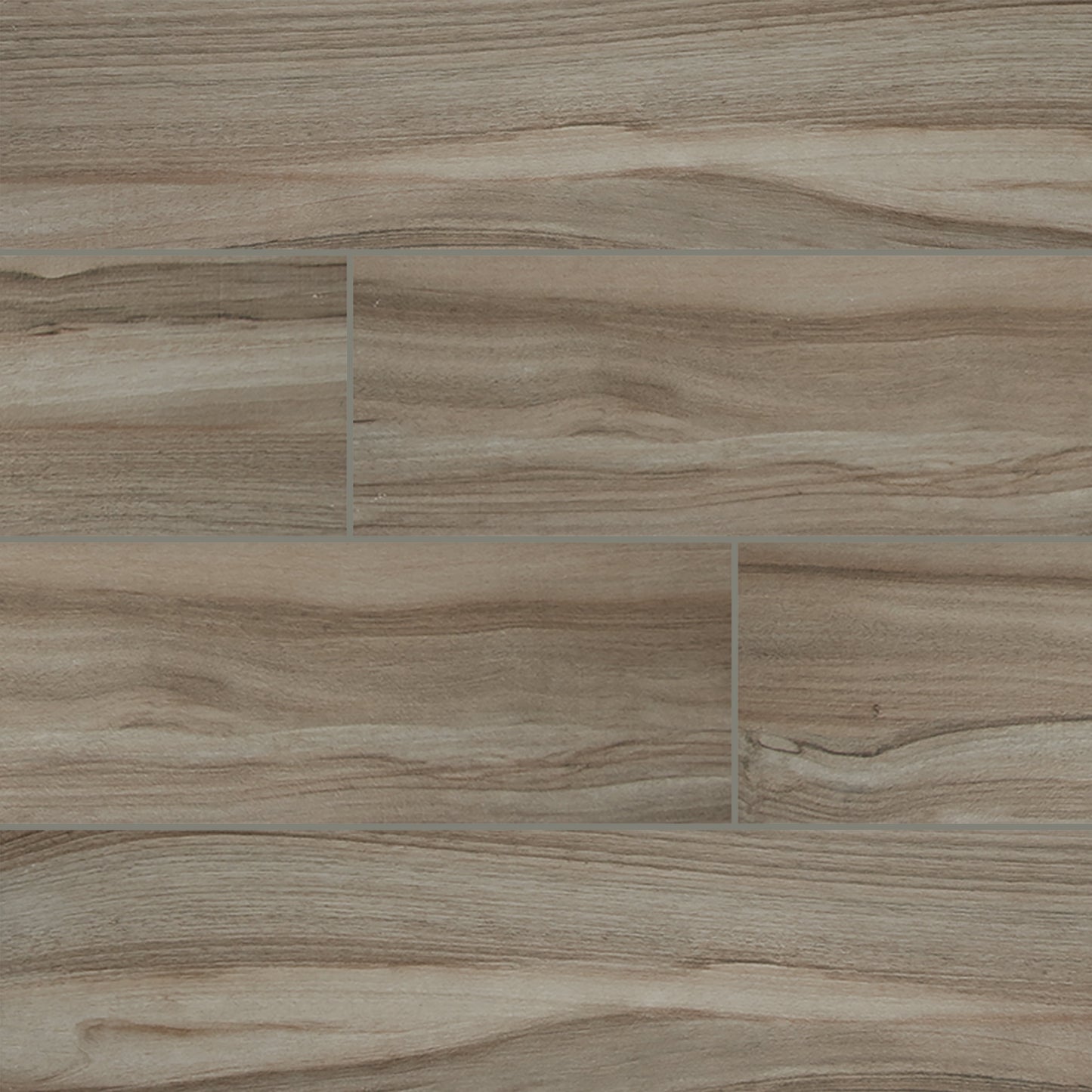 Azulejo de Piso y Pared de Porcelana Esmaltada de 9 in. x 48 in. en Color Ceniza de Aspenwood (12 Pies Cuadrados / Caja)
