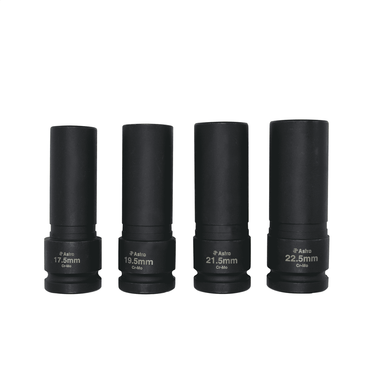 Astro Pneumatic 4pc 1/2" Drive 1/2 Size Thin Wall Lug Nut Socket Set - 17.5 - 22.5mm