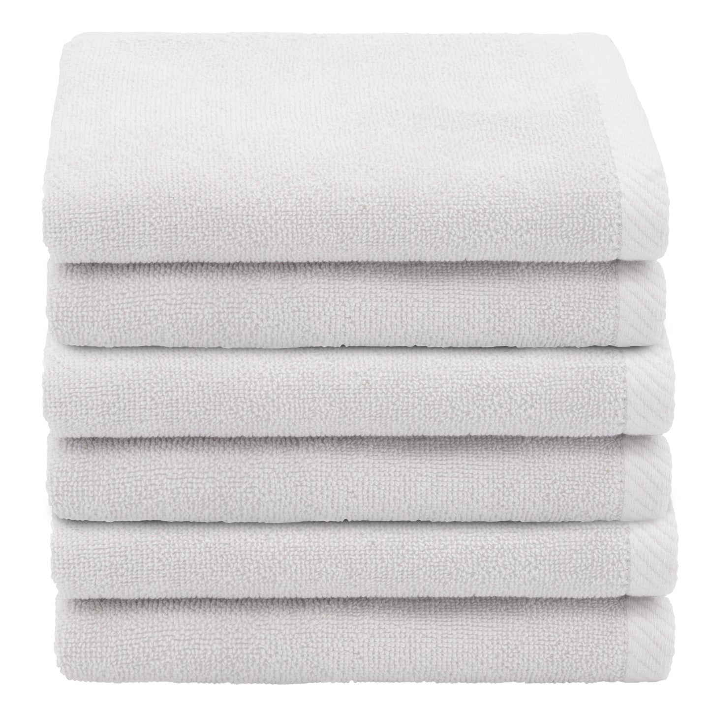 Authentic Hotel and Spa 100% Turkish Cotton Ediree Fingertip Towels - Set of 6 Silver