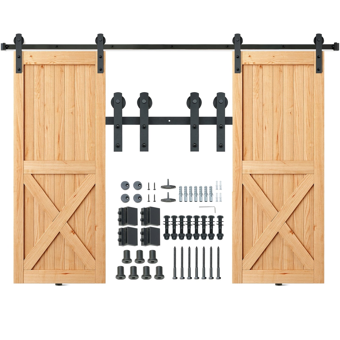 BENTISM 8 ft Hanger Sliding Barn Door Handle Kit