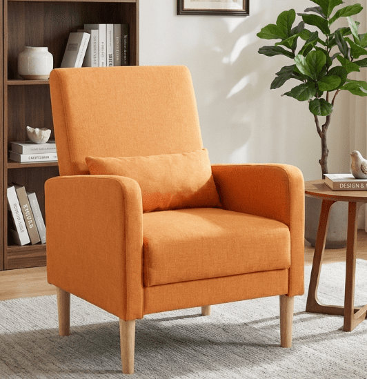 BSHTI 26.5†Modern design Style Accent Chair. Easy to Assemble Accent Chair with Storage Side Pocket and Solid Wood Frame for Livingroom