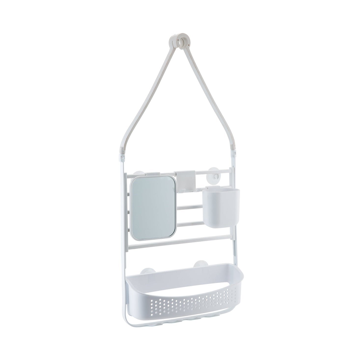 Bath Bliss Deluxe Flex Adjustable Plastic Shower Caddy, White