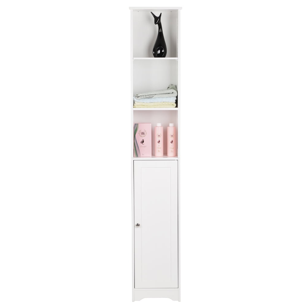 Bathroom Cabinet One Door & Three Layers, White