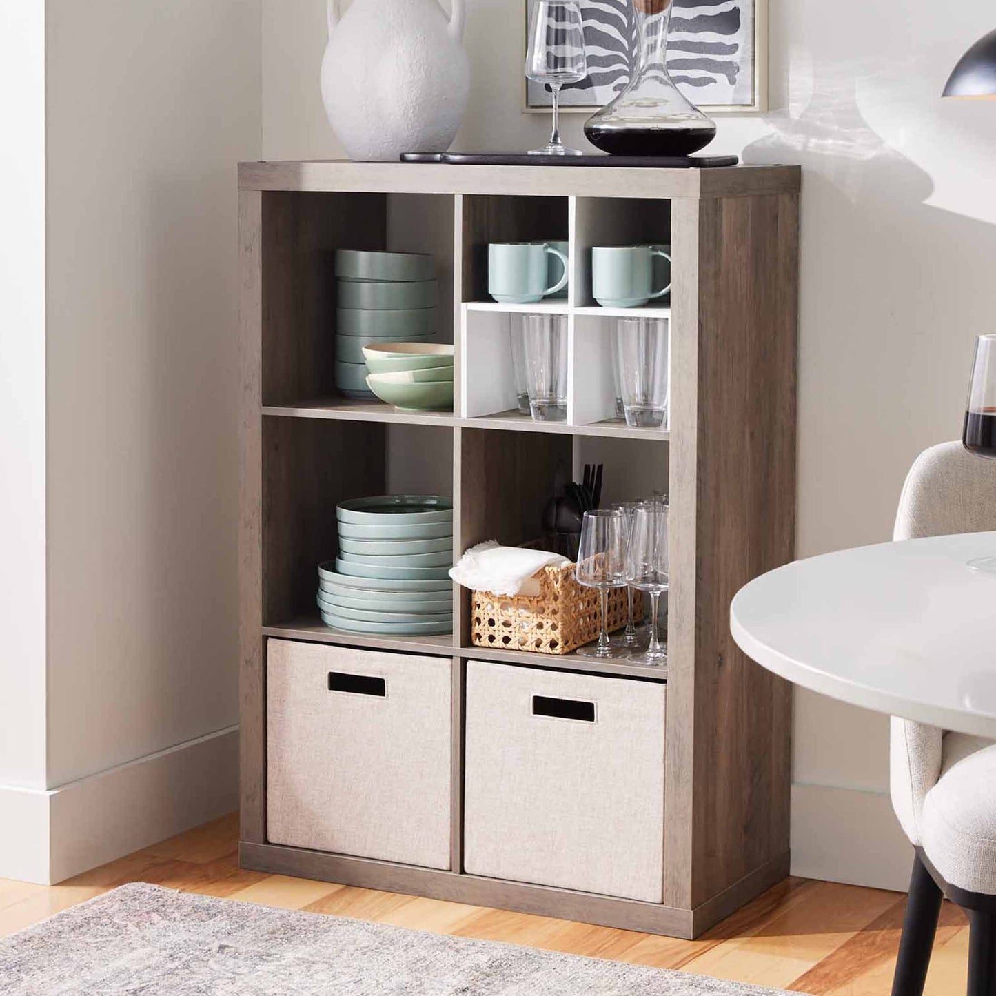 Better Homes & Gardens 6 Cube Storage Organizer, Rustic Gray