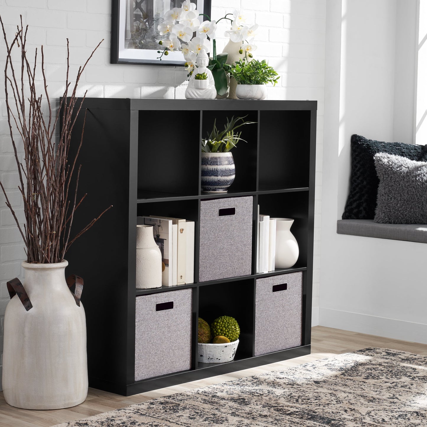 Better Homes & Gardens 9 Cube Storage Organizer, Tobacco Oak