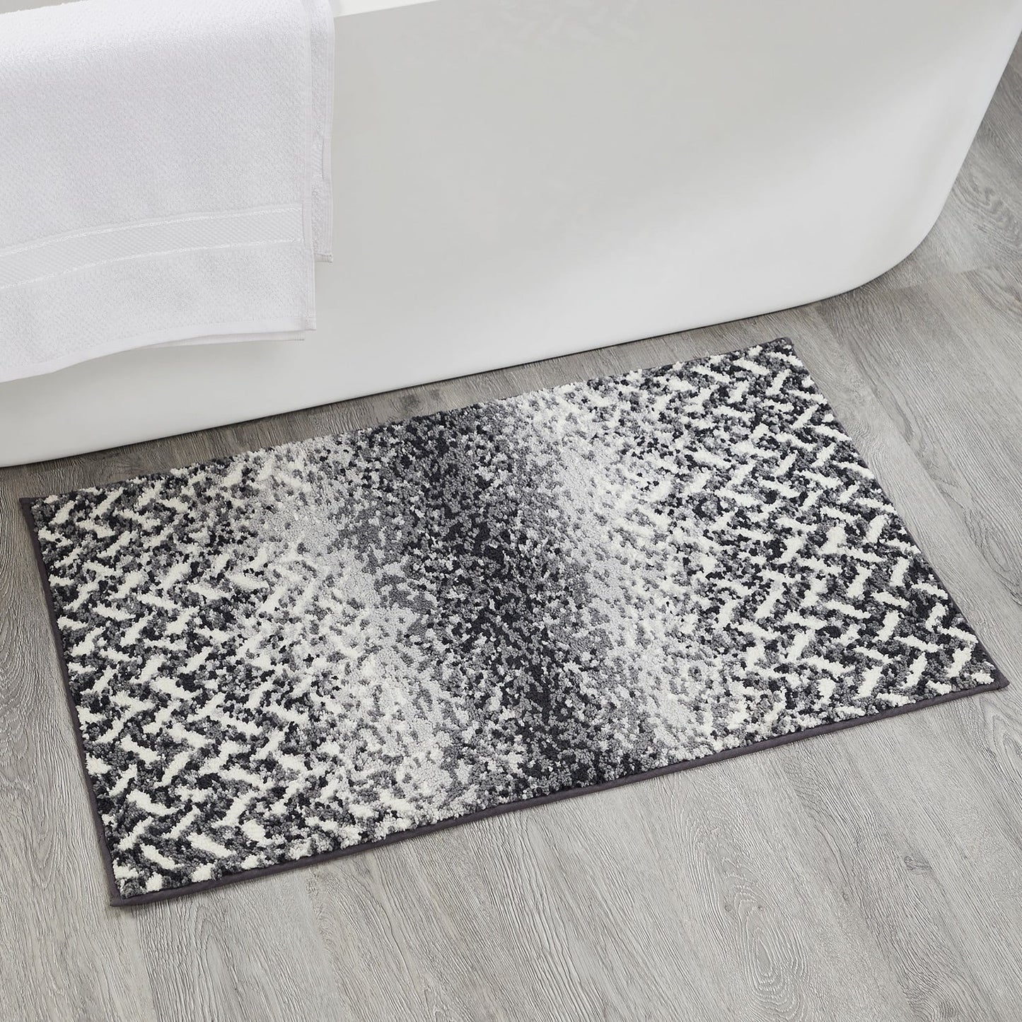 Better Trends Bath Rug 21†x 34†Bathroom Rug Mat Non-Slip Micro Polyester Bath Rugs for Bathroom Floor, Shower, Tub, Toilet Casablanca Collection - (Gray)