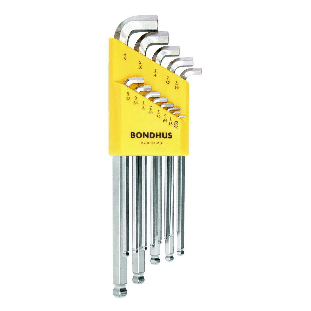 Bondhus 16737 Hex Ball End Wrench Set, 13 Piece,.050" to 3/8", Stubby