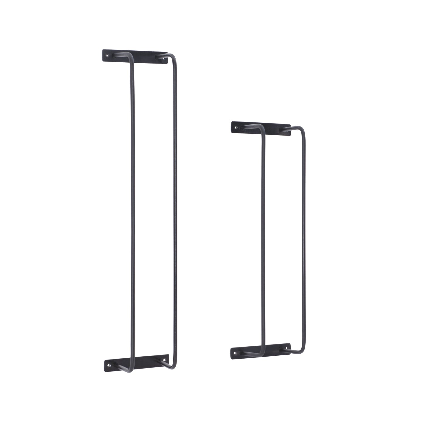 Brabson Wall-Mounted Metal Bathroom Towel Rack, Set of 2, Black