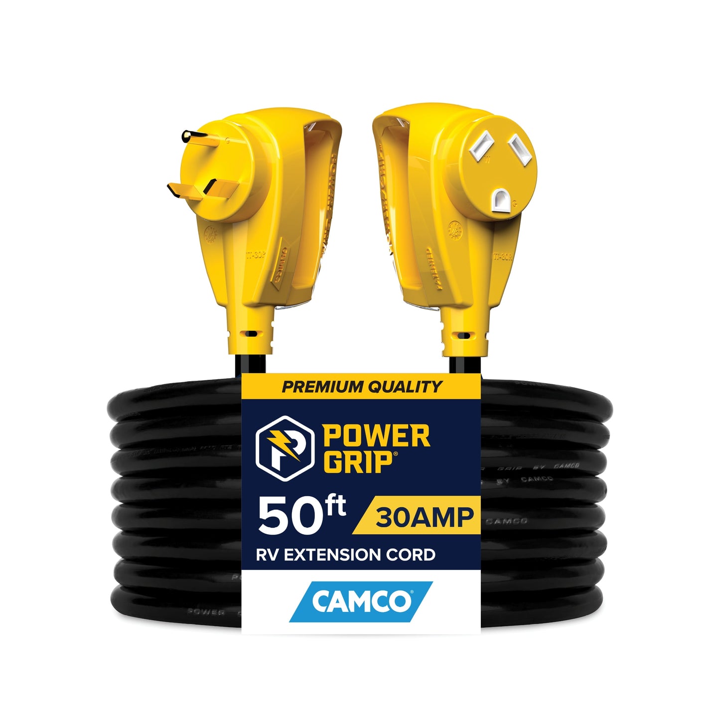 Camco Power Grip Heavy-Duty 50-Foot 30-Amp RV Extension Cord and Level 1 EV Charger