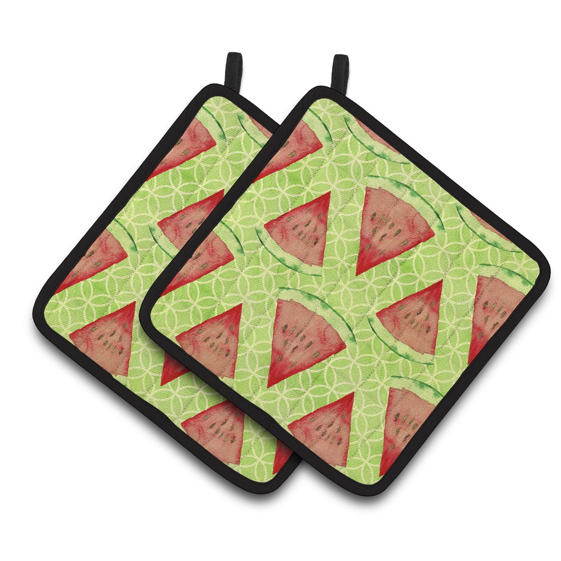 Caroline's Treasures Watercolor Rainbow Geometric Circles Pair of Pot Holders