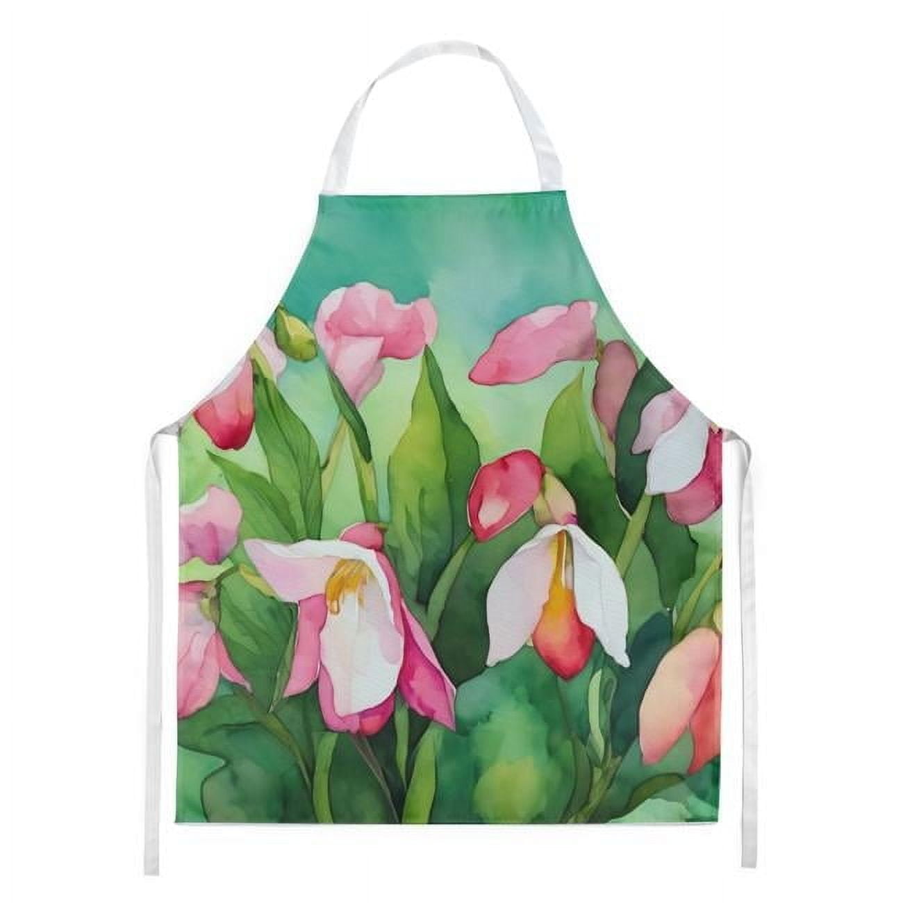 Carolines Treasures 30 x 27 in. Minnesota Pink & White Ladys Slippers in Watercolor Apron
