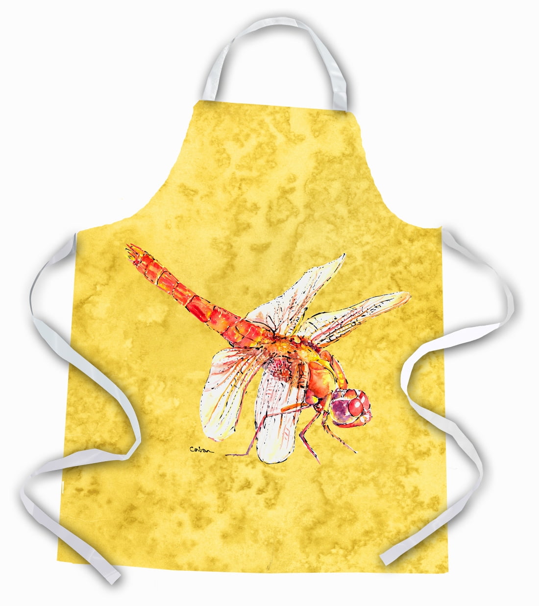 Carolines Treasures 8866APRON Dragonfly on Yellow Apron Large multicolor
