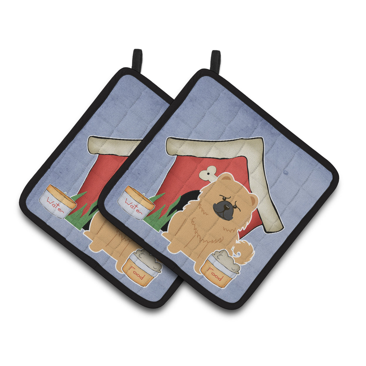 Carolines Treasures BB2898PTHD Dog House Collection Chow Chow Cream Pair of Pot Holders 7.5HX7.5W multicolor