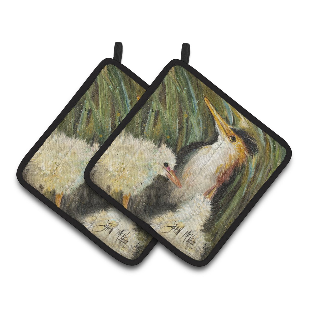 Carolines Treasures JMK1225PTHD Happy Family Pair of Pot Holders , 7.5HX7.5W, multicolor