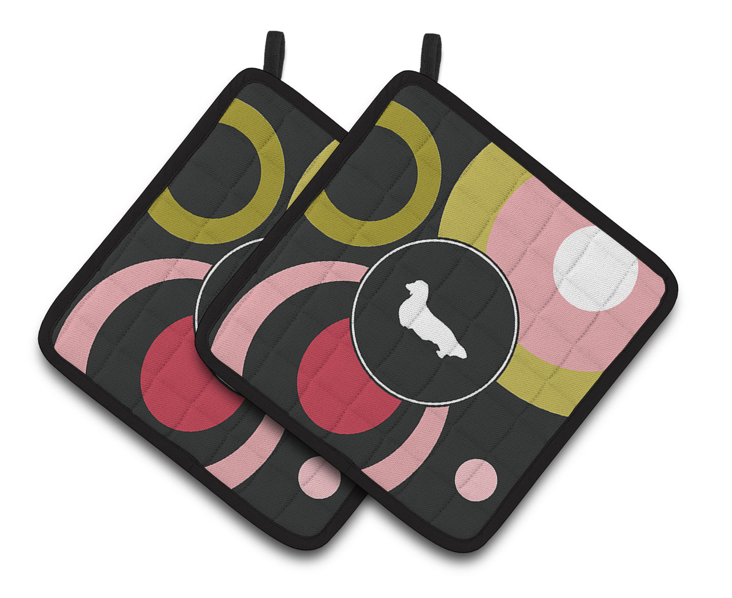 Carolines Treasures KJ1132PTHD Dachshund Pair of Pot Holders , 7.5HX7.5W, multicolor