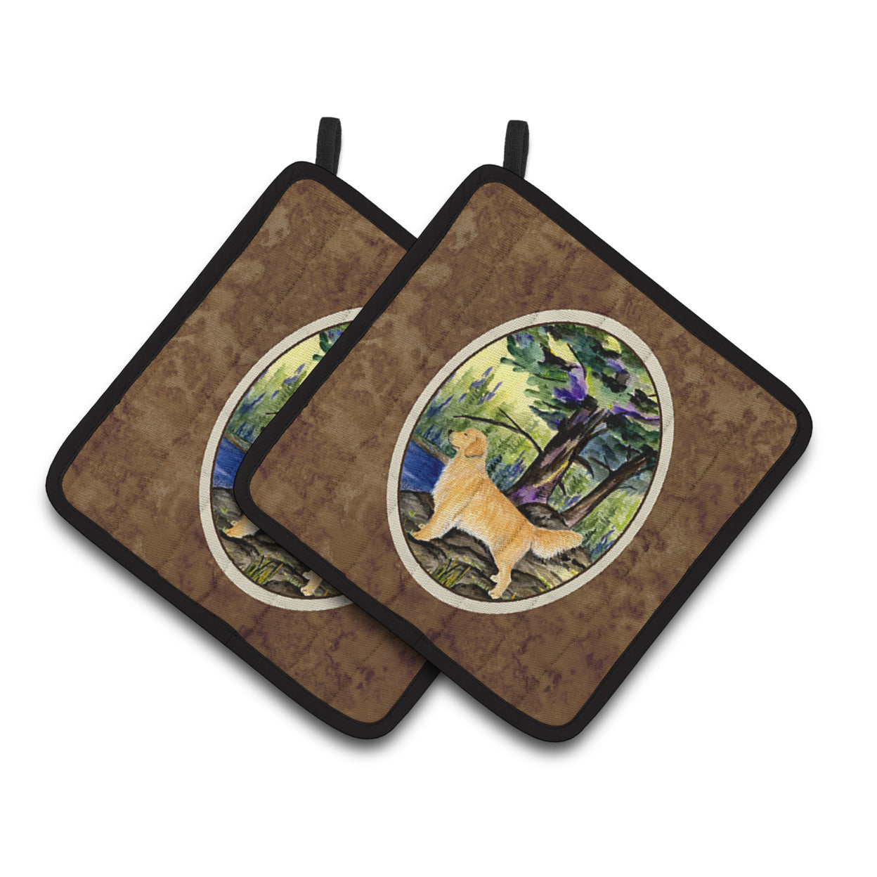Carolines Treasures SS8426PTHD Golden Retriever Pair of Pot Holders, 7.5HX7.5W, multicolor