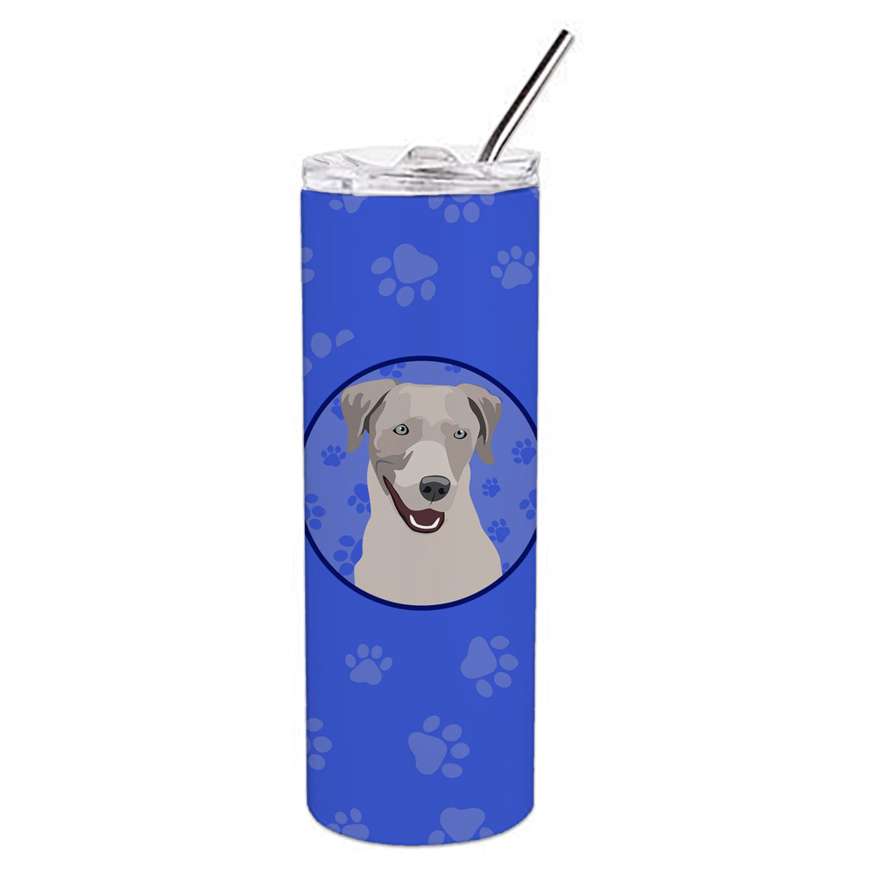 Carolines Treasures WDK1126TBL20 Labrador Retriever Gray Stainless Steel 20 oz Skinny Tumbler Blue 20 oz multicolor