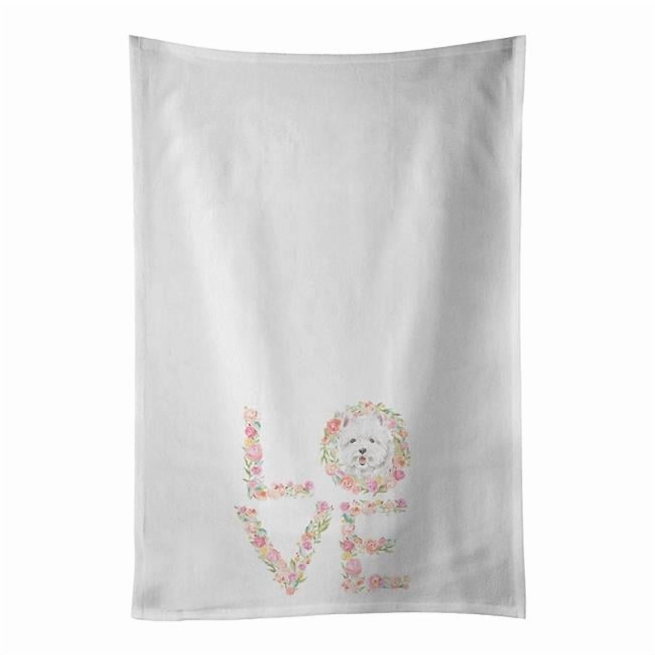 Carolines Treasures WDK4515WTKT 28 x 19 in. Unisex Westie No.1 Love White Dish Towels Kitchen Towel - Set of 2