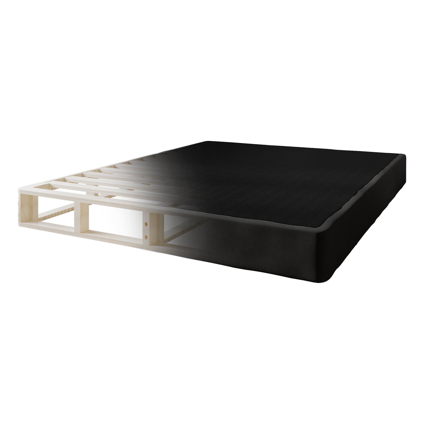 Castle Place 5" Twin Size Wooden Box Spring in Black Linen