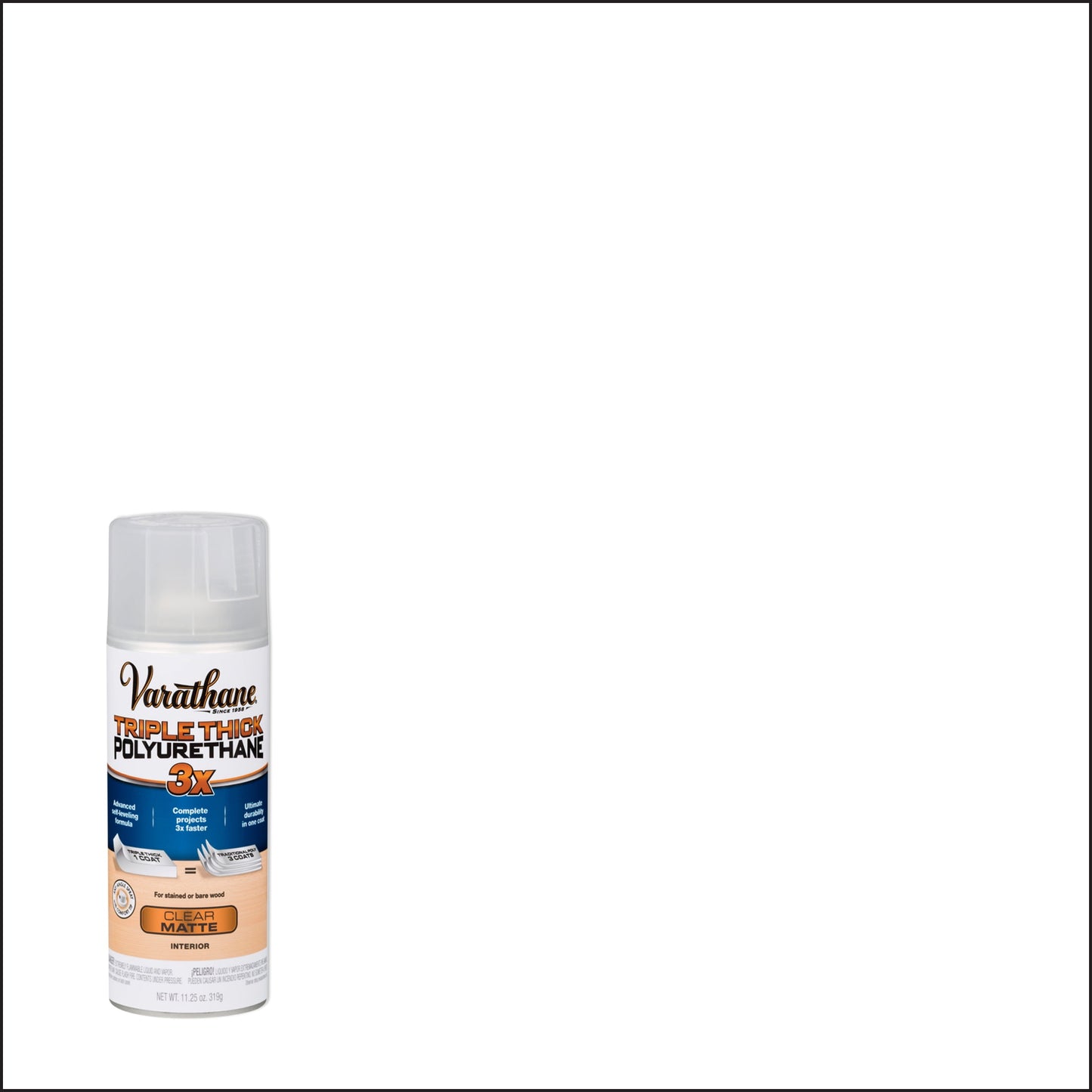 6 Pack, Clear, Varathane Triple Thick Matte Polyurethane-318289, 11.25 oz Spray