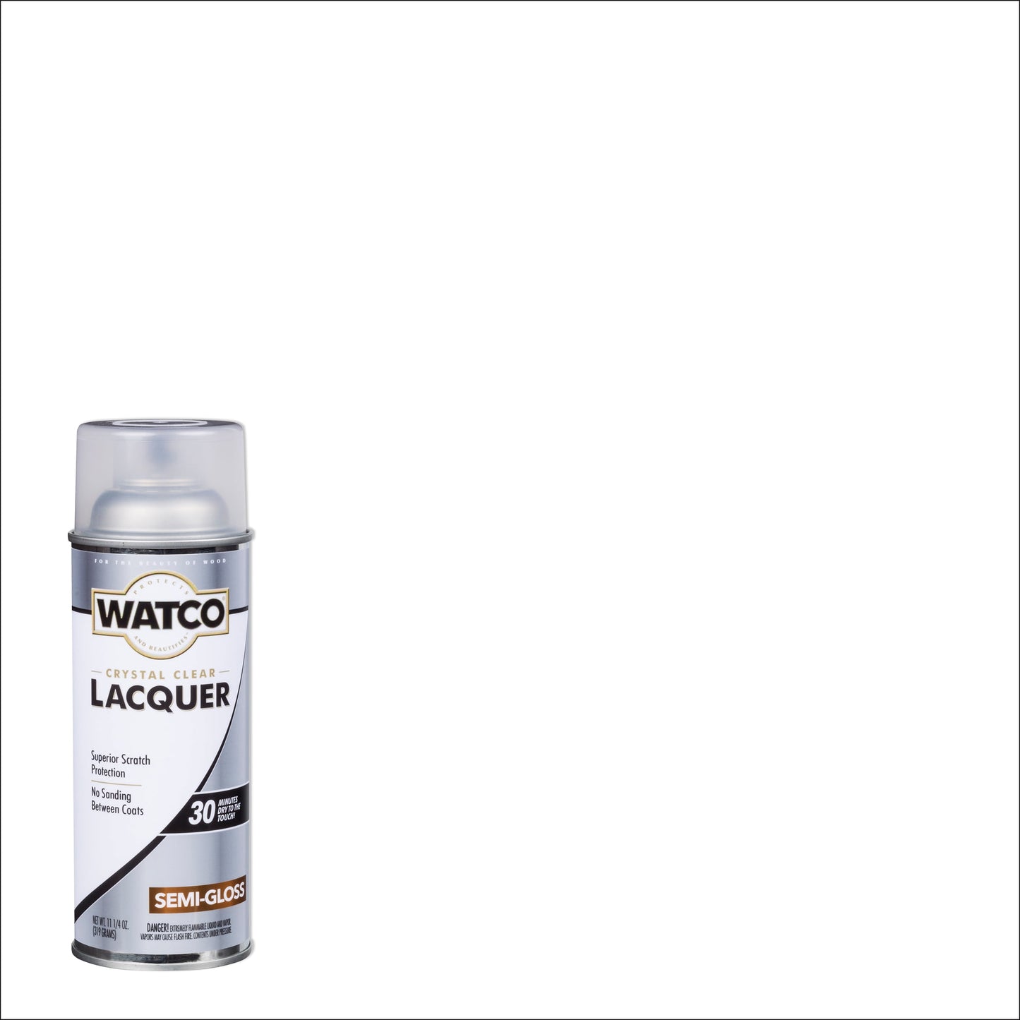 6 Pack, Clear, Watco Lacquer Wood Finish Semi-Gloss Spray- 63181, 11.25 oz.