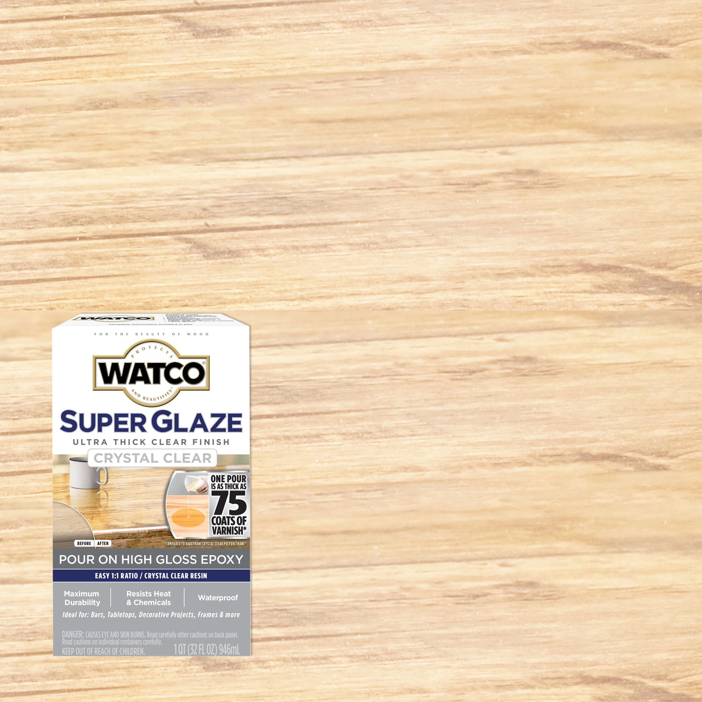 Transparente, Watco Super Glaze Epoxi de Alto Brillo, kit de 1 Cuarto