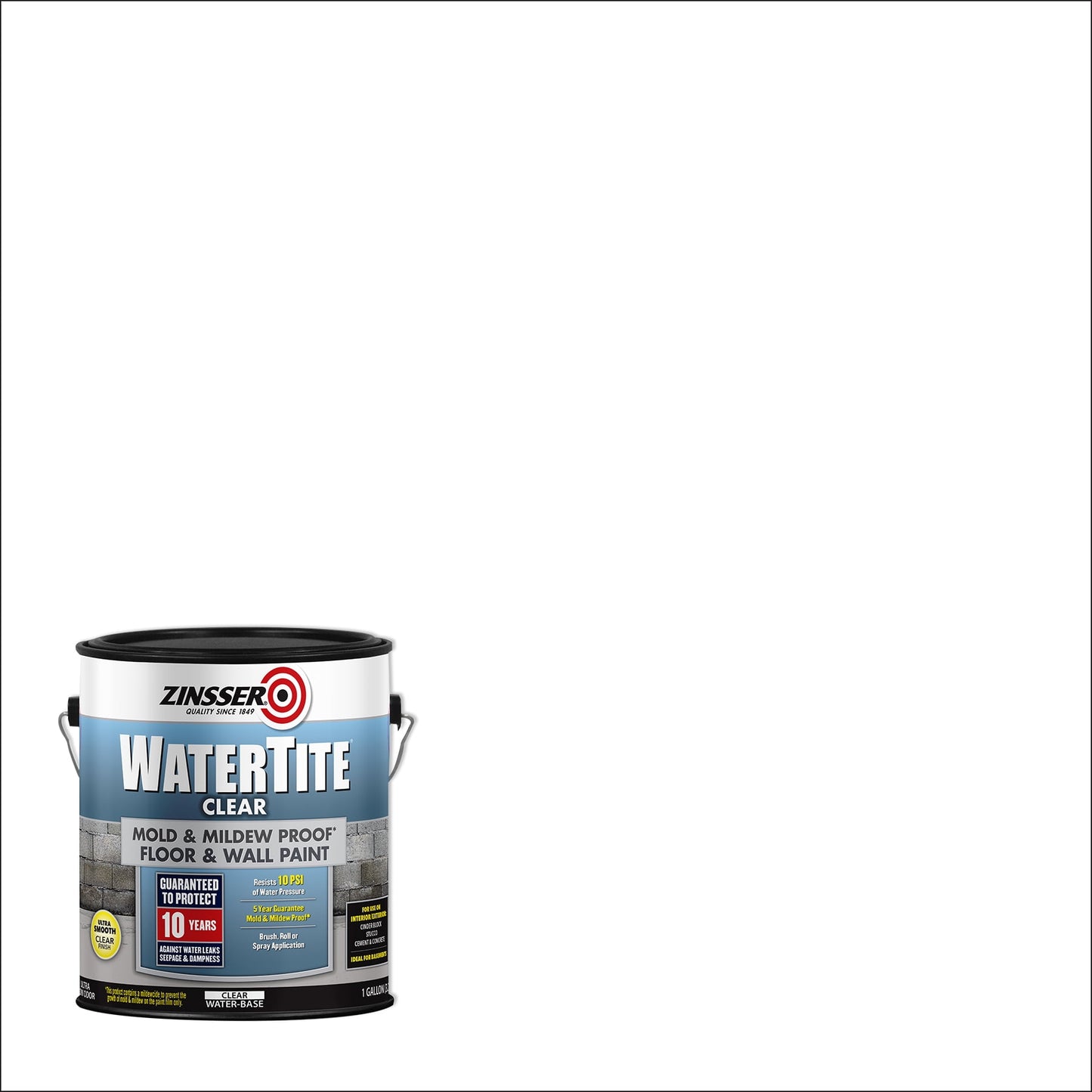 2 Pack, Clear, Zinsser WaterTite Matte Mold and Mildew-Proof Floor and Wall Paint, 1 Gal