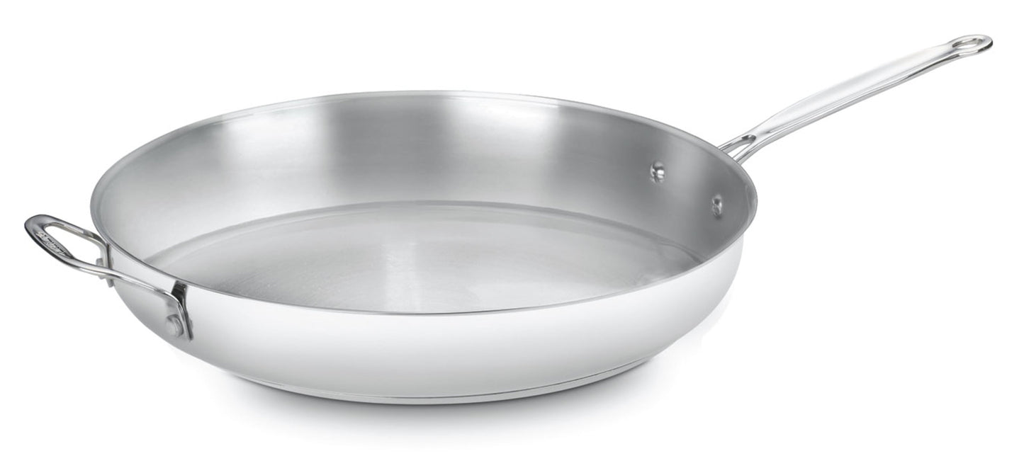 Cuisinart Chef's Classic Sartén de Acero Inoxidable de 14" con Asa Auxiliar, 722-36HP1