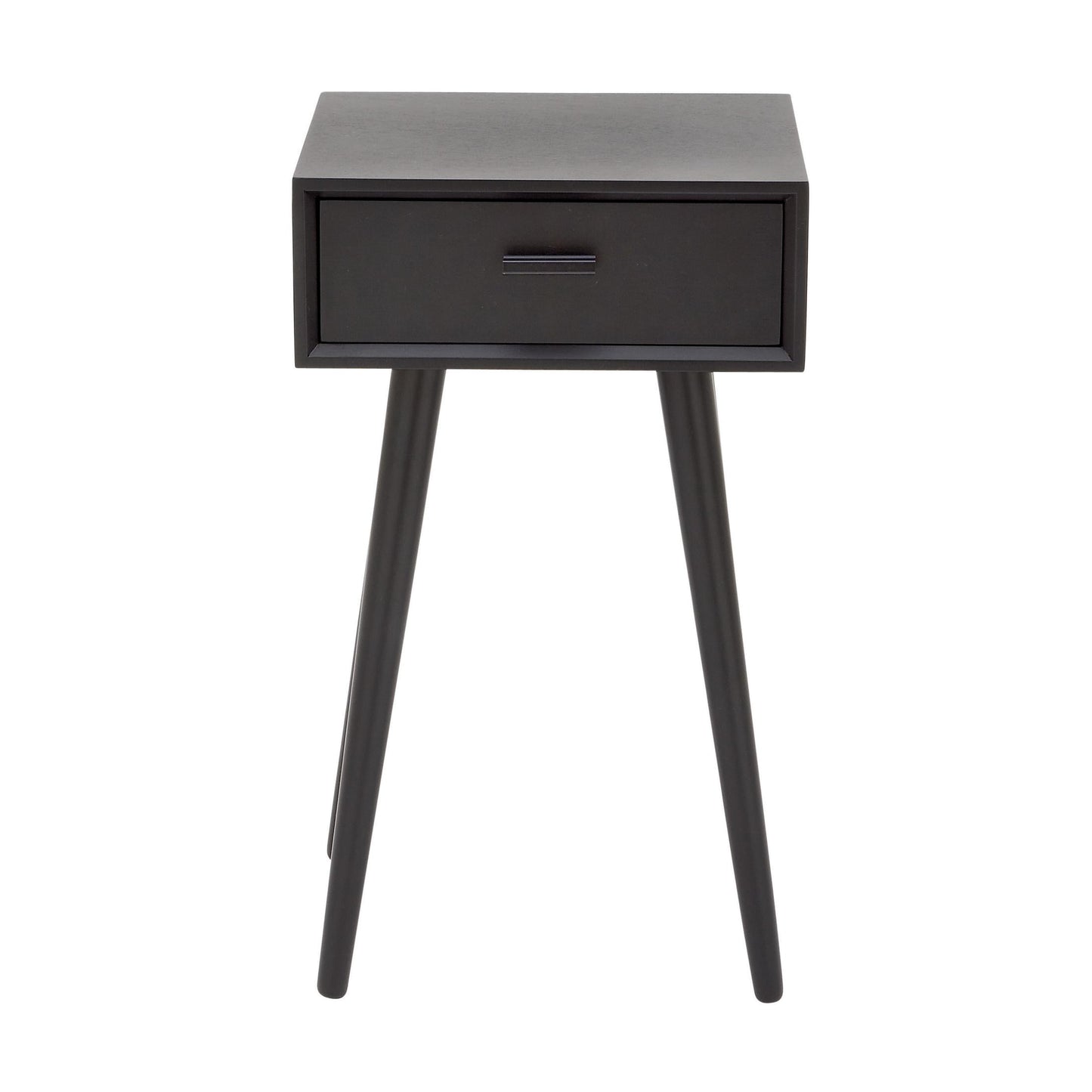 DecMode Mesa Auxiliar de Madera Negra de 16" x 28" con un Solo Cajón, 1 Pieza