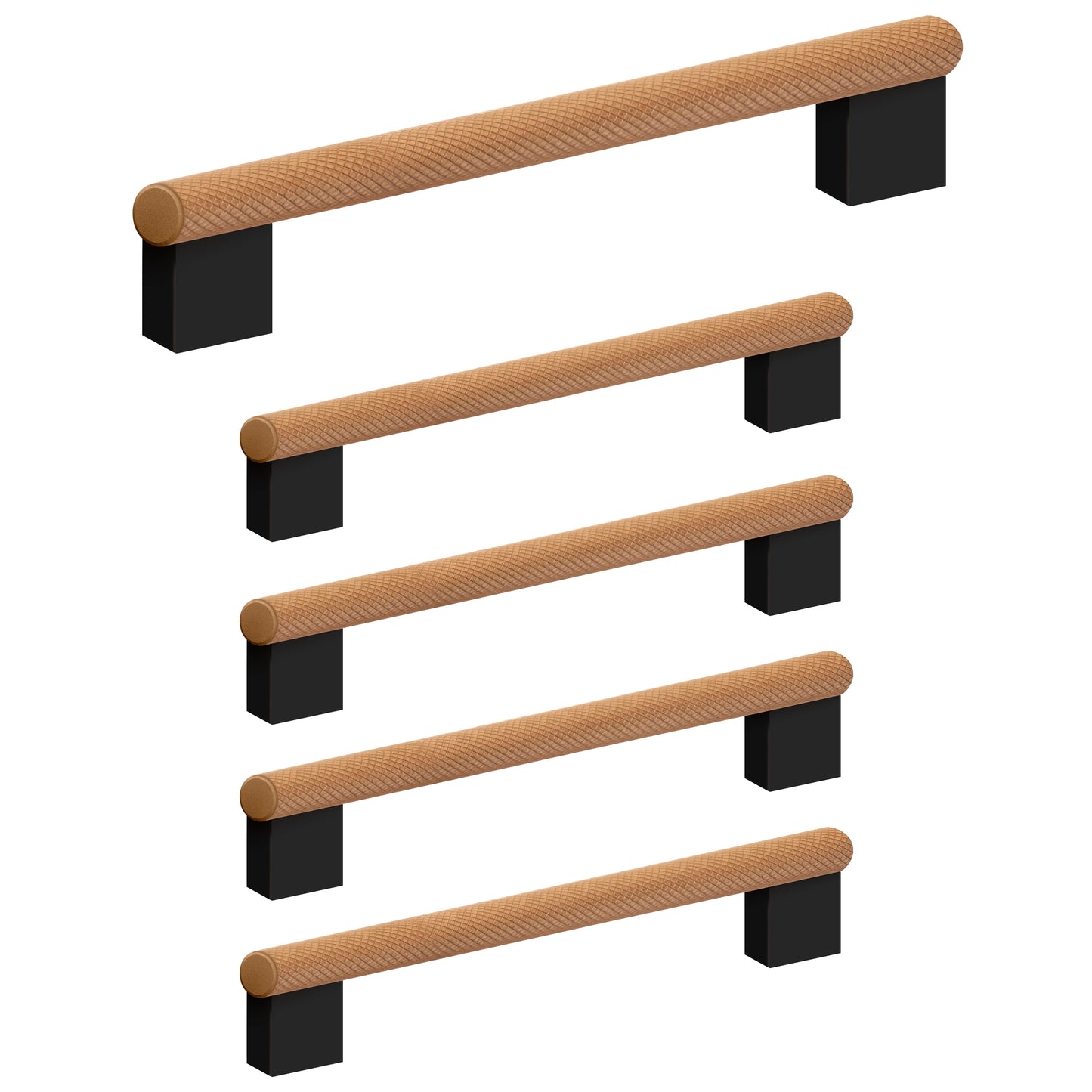 Design House Porter Matte Black 3.75" Center to Center Cabinet and Drawer Pulls, 5-Pack