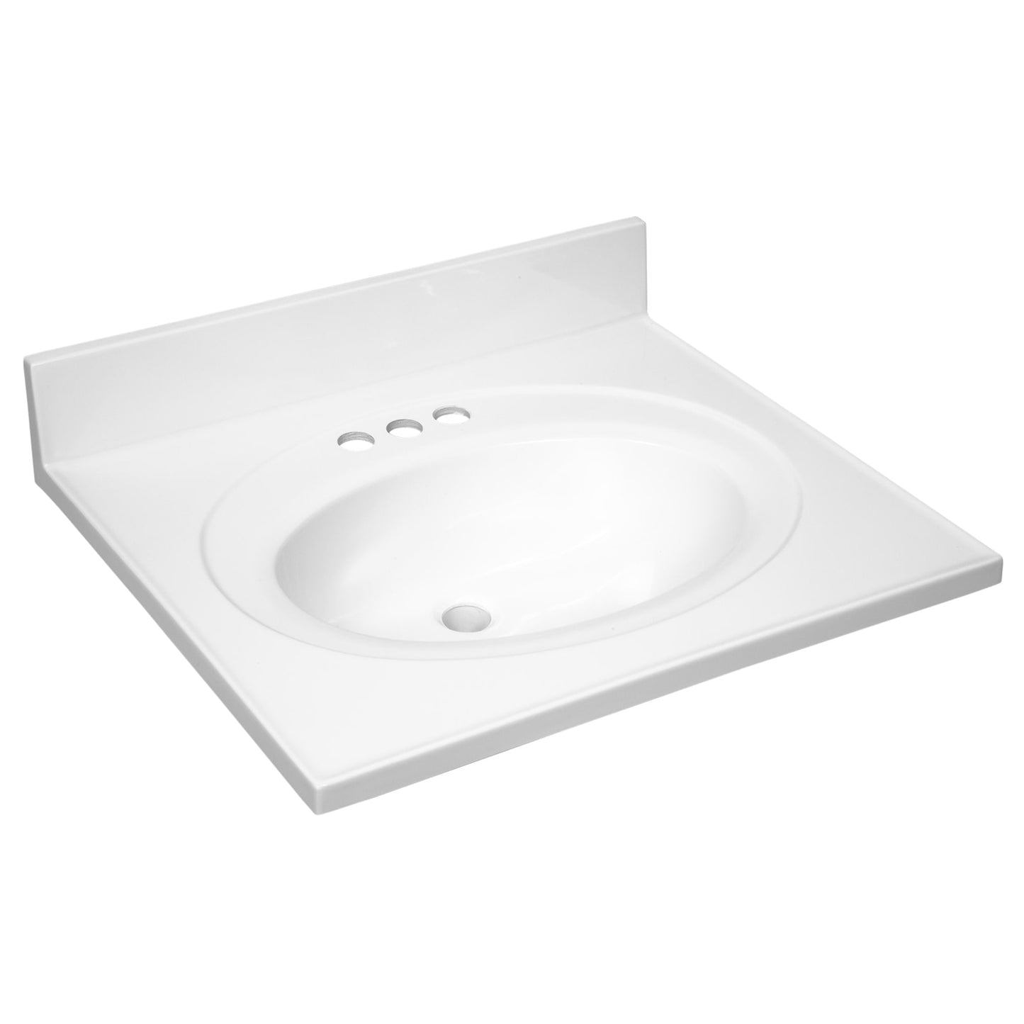 25 Inch Cultured Marble Vanity Top with Backsplash, Improved Package, White – Design House, 586222