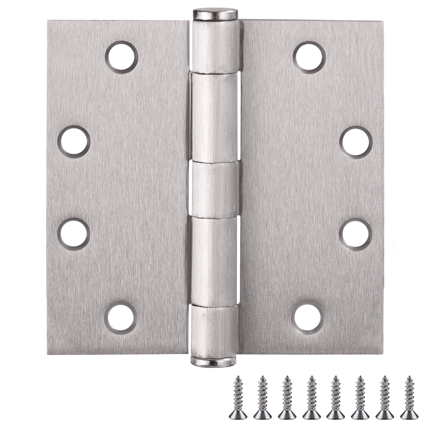 Design House Paquete de 12 Bisagras Cuadradas de Mariposa para Puerta Interior/Exterior de 4.5" H X.625" Radio, NÃquel Satinado