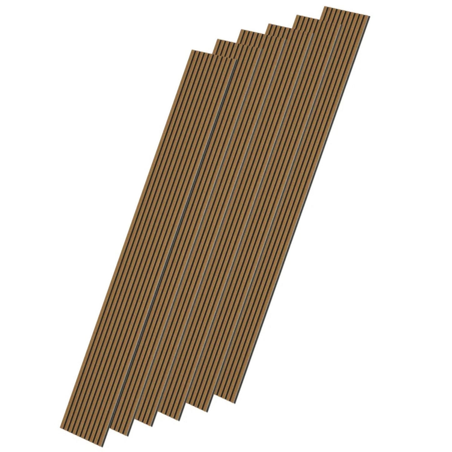 Easy4Home 4Pcs Wood Soundproof Wall Panels 94.5" x 12.6" Wood Slat Acoustic Panels, Classic Brown