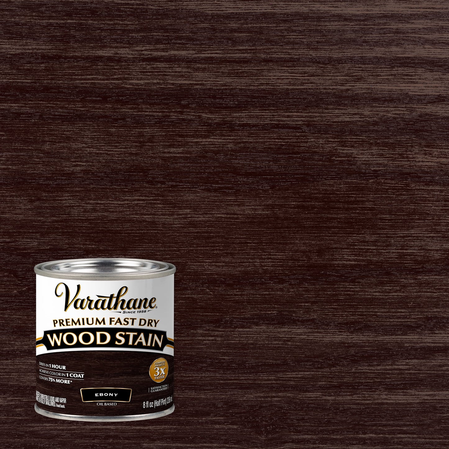 4 Pack, Ebony, Varathane Premium Fast Dry Wood Stain-269400, Half Pint