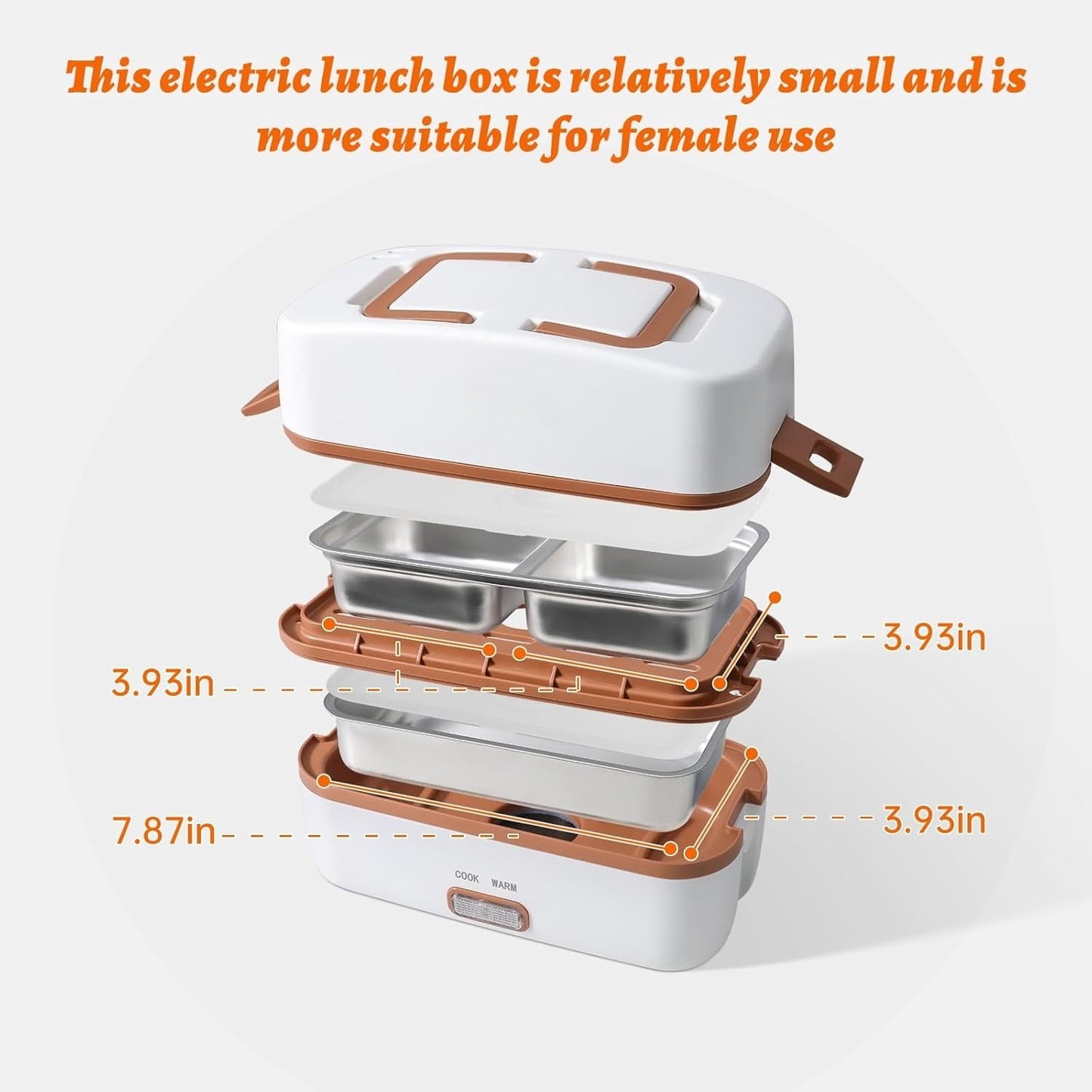 Calentador Eléctrico de Comida para Lonchera, 270W Acero Inoxidable 304