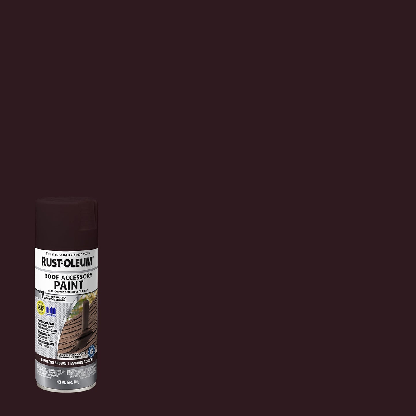 6 Pack, Espresso Shake, Rust-Oleum Roof Accessory Coating Flat Spray Paint- 302125, 12 oz.